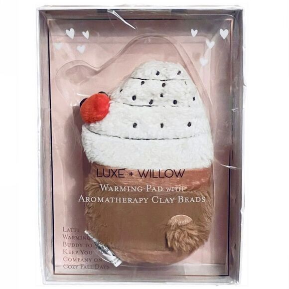 NWT in Pack Luxe+Willow warming pad with aromatherapy clay beads hot cocoa shape - Picture 1 of 10